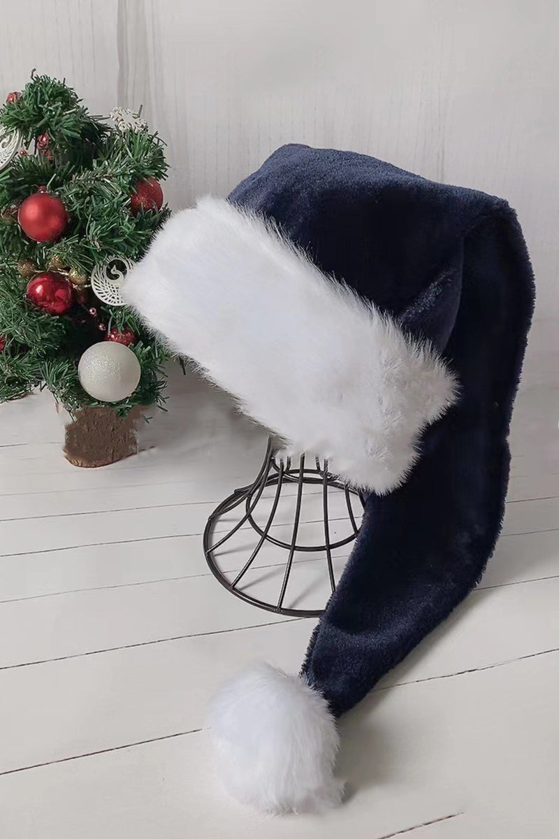 Christmas Faux Fur Trimmed Santa Hat with Velvet Patchwork