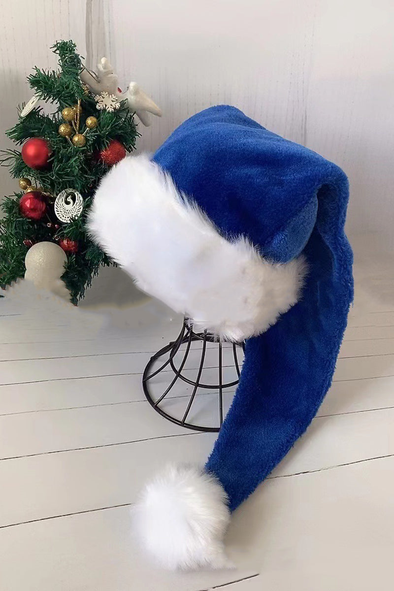 Christmas Faux Fur Trimmed Santa Hat with Velvet Patchwork