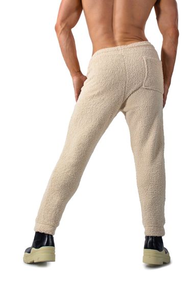 Beige Fuzzy Sherpa Pants