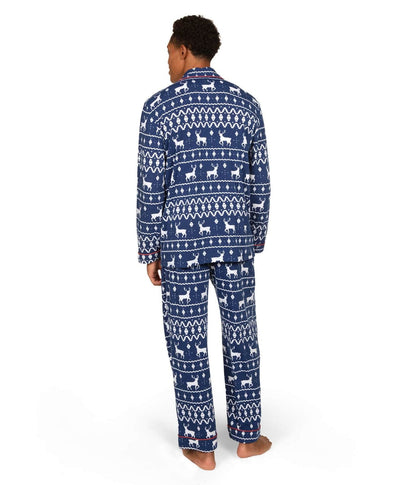 Men's Cozy Blue Reindeer Pajama Set